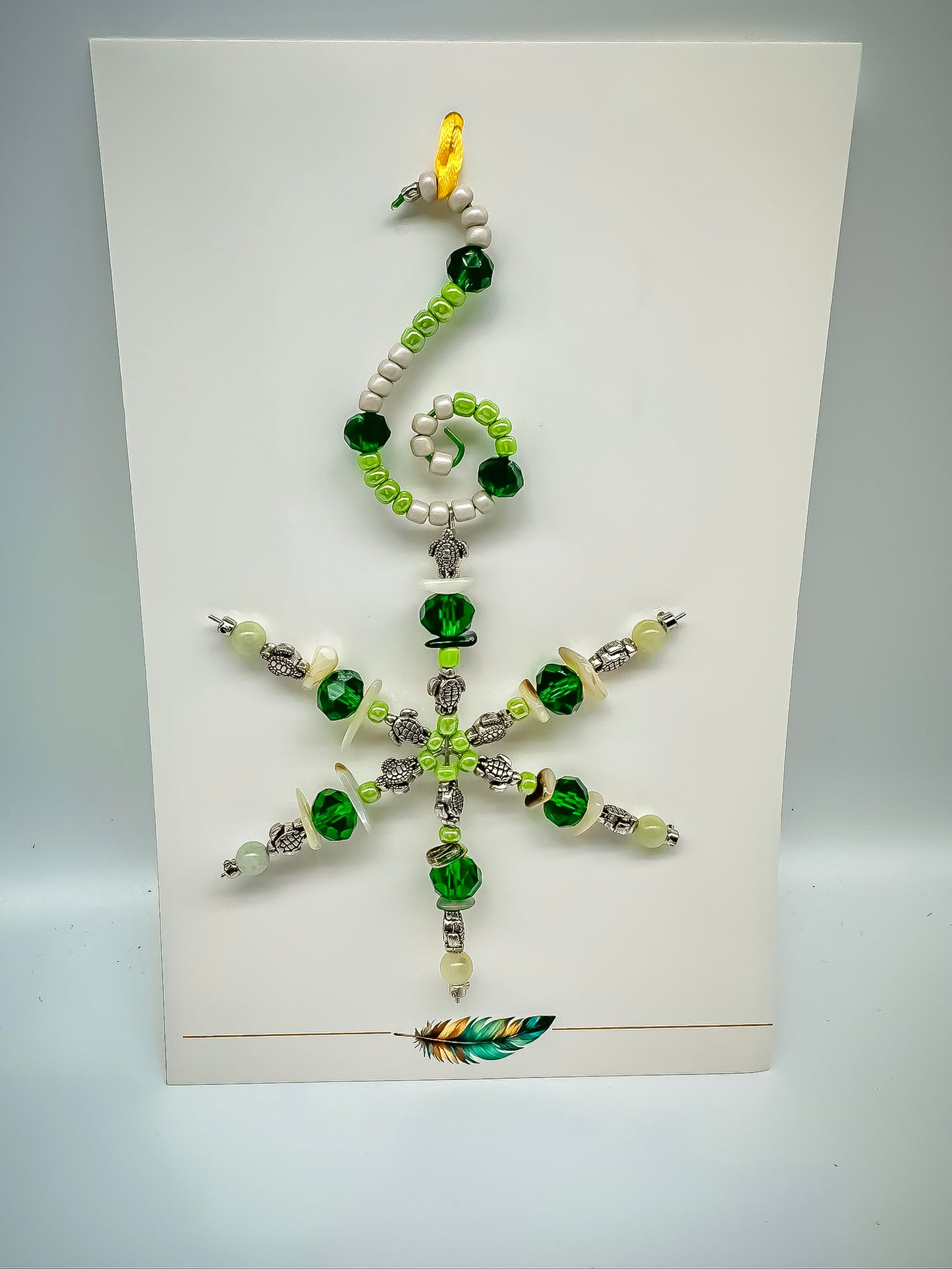 Snowflake - Beaded Ornament (small) w/ Card