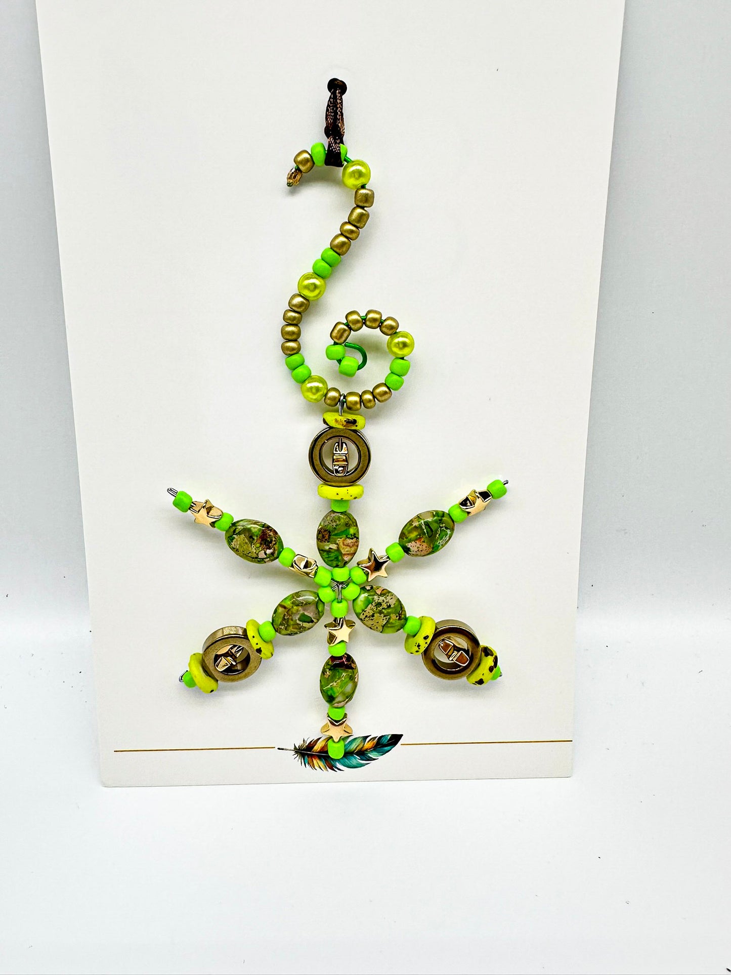 Snowflake - Beaded Ornament (small) w/ Card