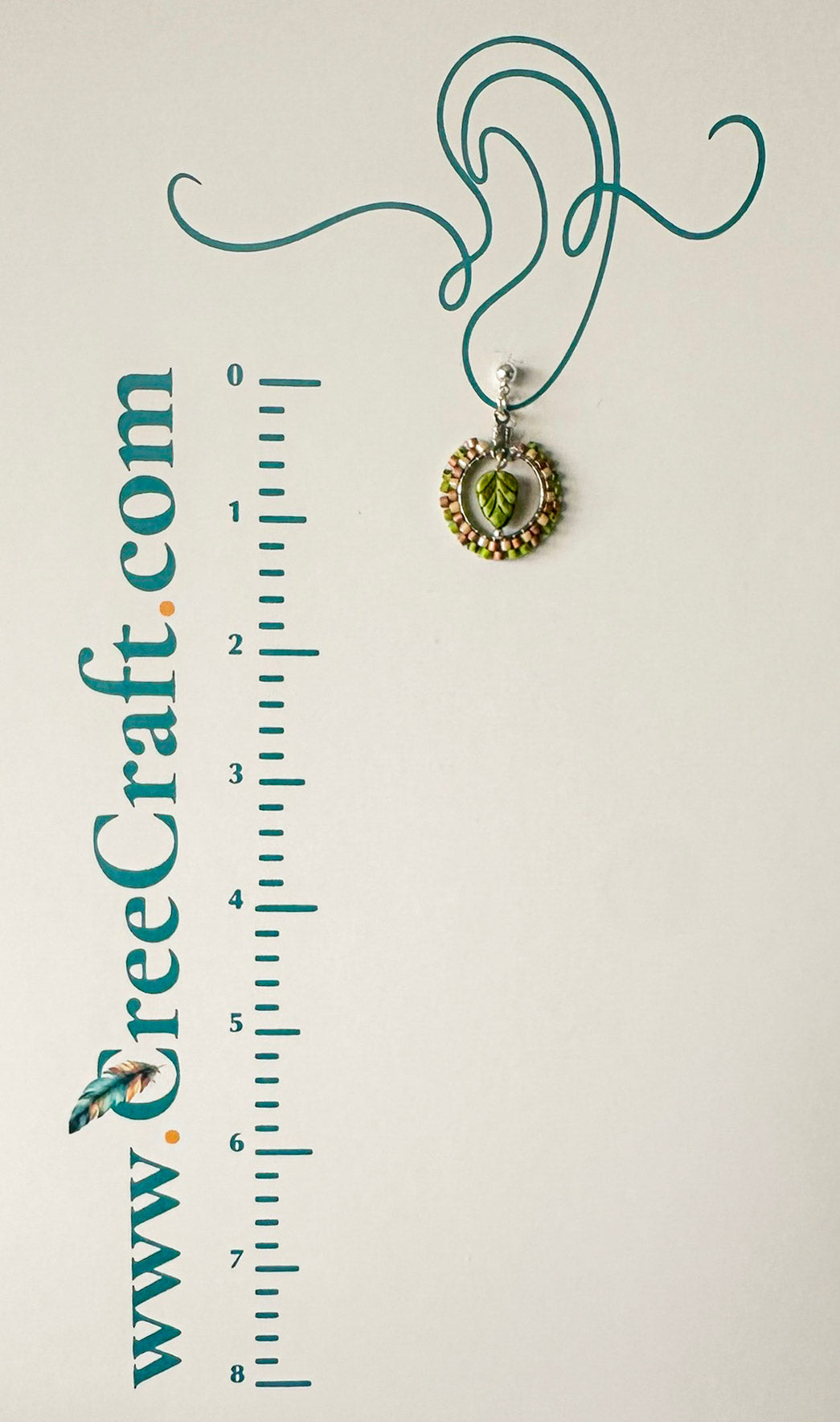 Indigenous Handmade Earrings - Miyuki Delica Beads - Leaf