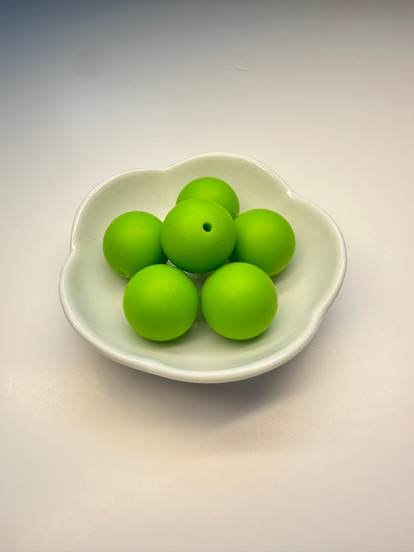 Silicone Bead 19mm - Lime Green