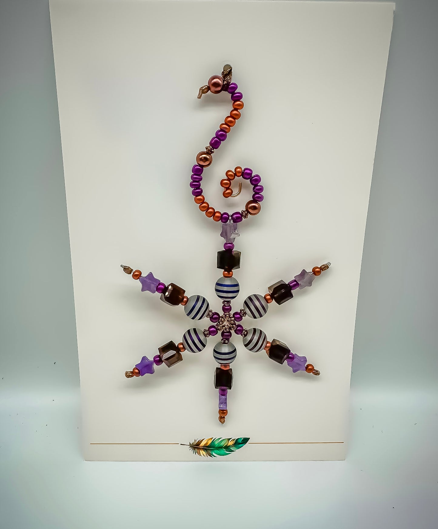 Snowflake - Beaded Ornament (small) w/ Card