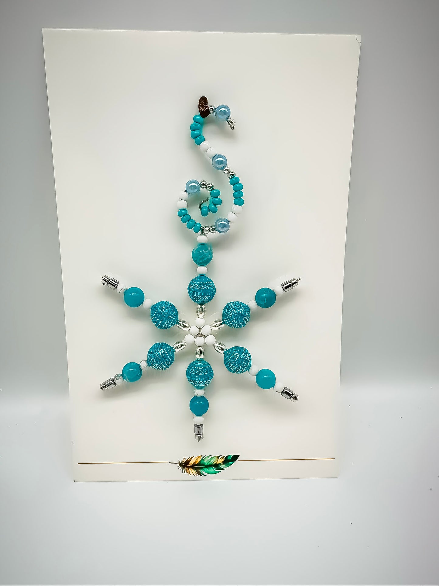 Snowflake - Beaded Ornament (small) w/ Card