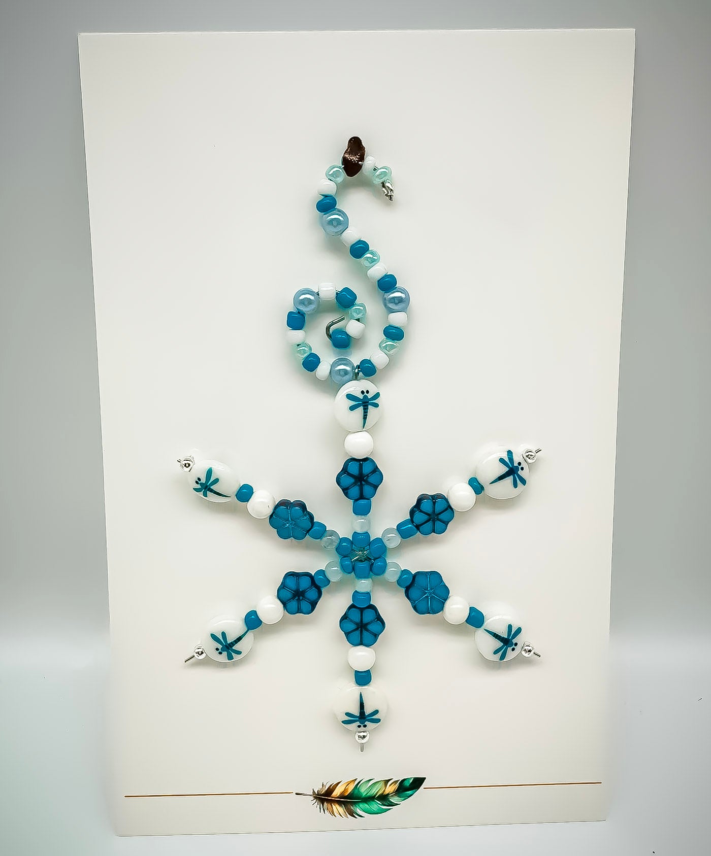 Snowflake - Beaded Ornament (small) w/ Card