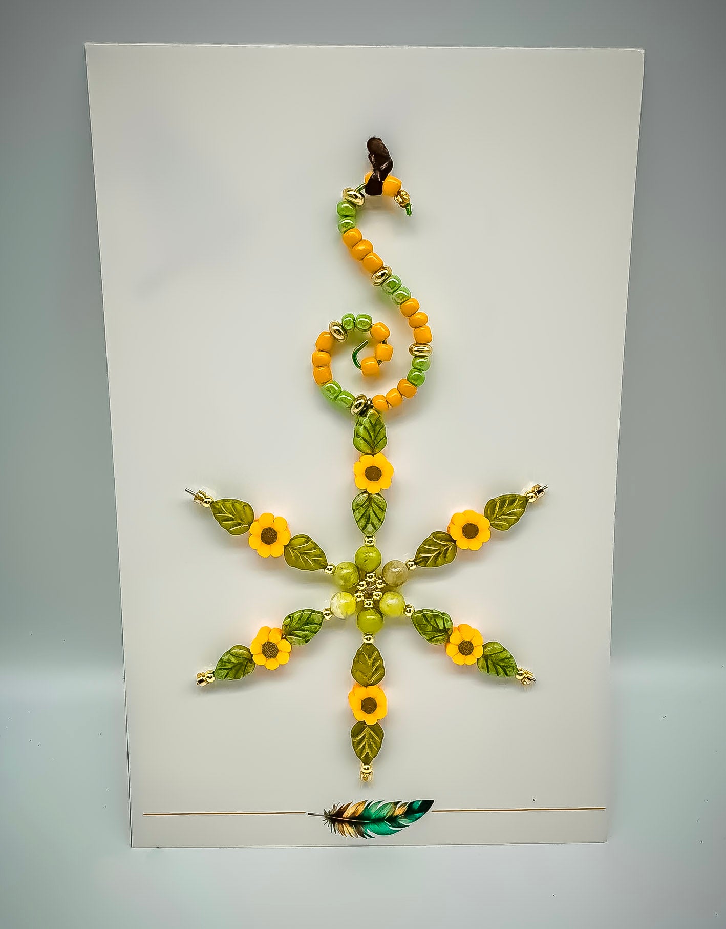 Snowflake - Beaded Ornament (small) w/ Card