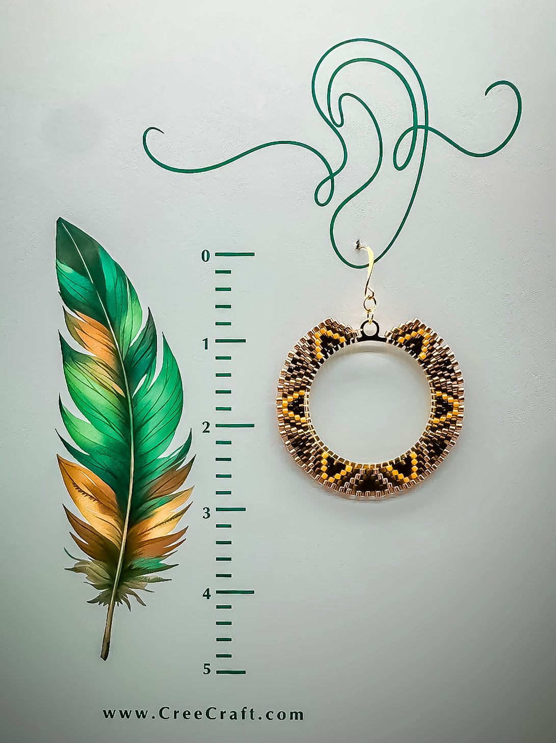 Boucles d'oreilles en perles artisanales indigènes - Orange