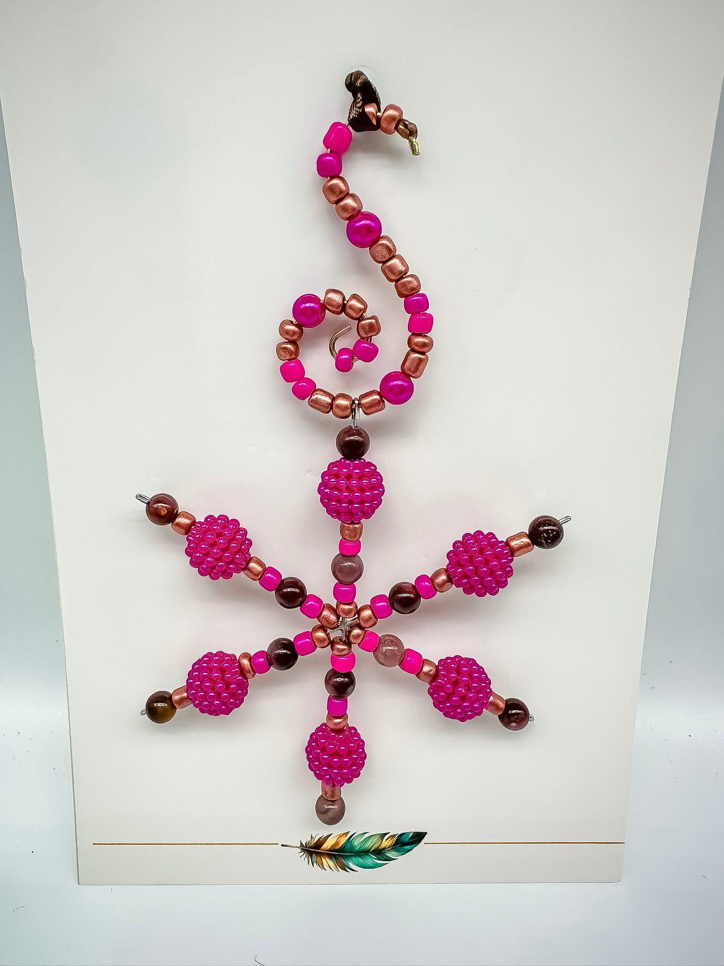 Snowflake - Beaded Ornament (small) w/ Card