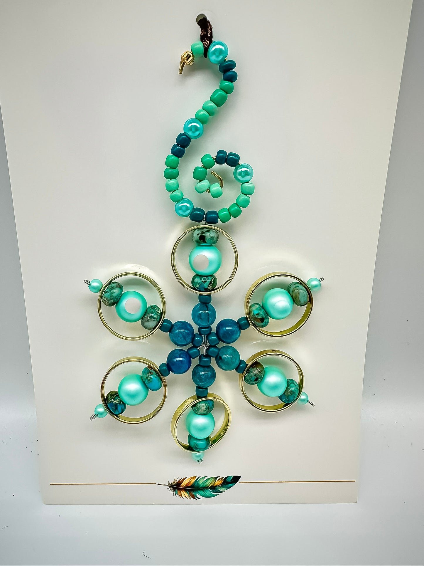 Snowflake - Beaded Ornament (small) w/ Card