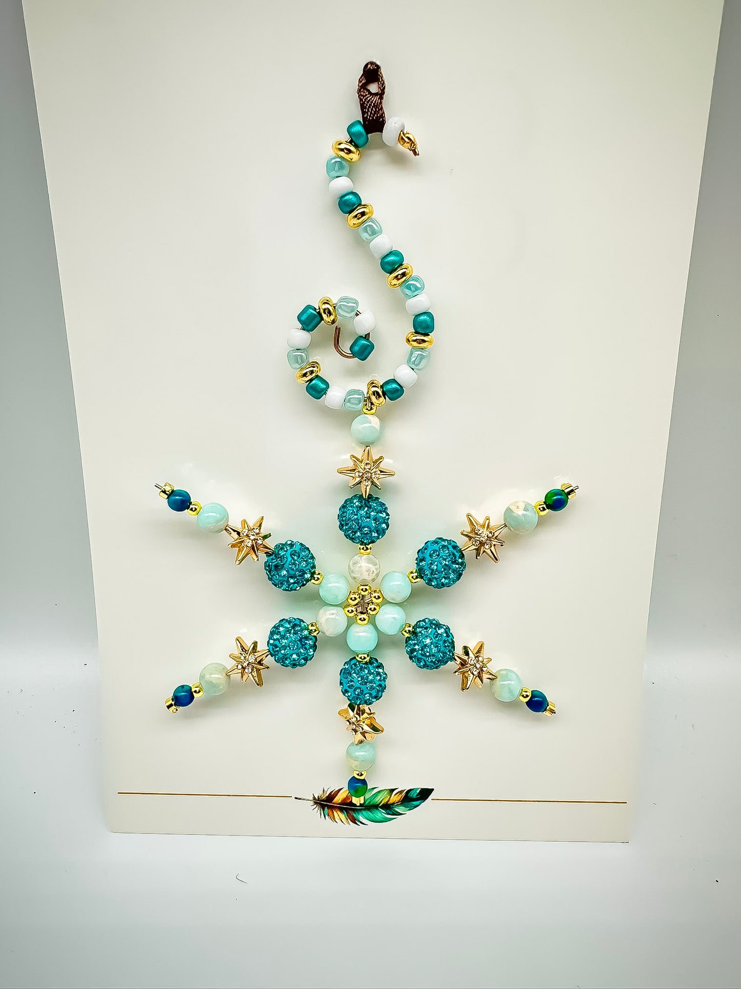 Snowflake - Beaded Ornament (small) w/ Card