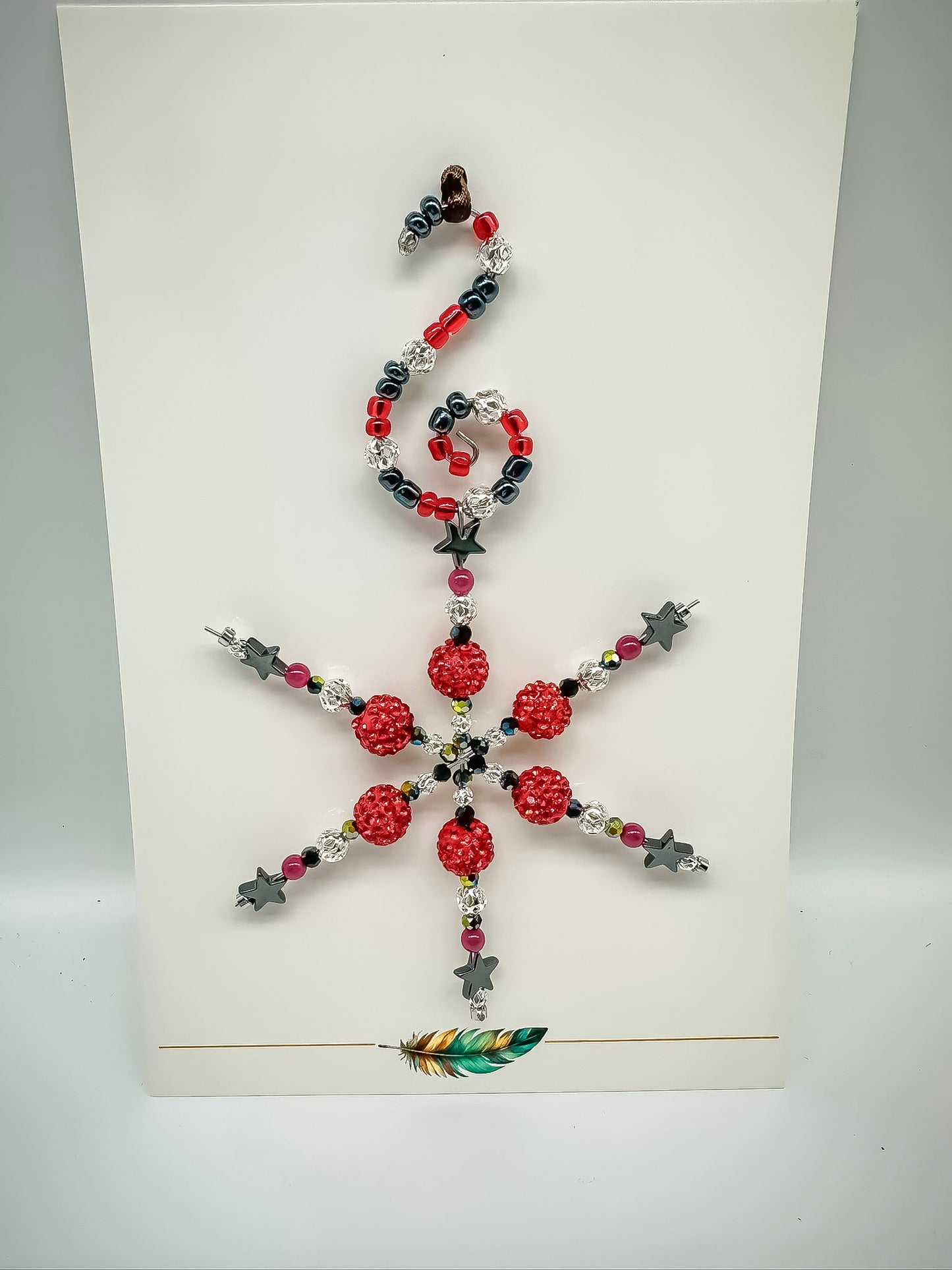 Snowflake - Beaded Ornament (small) w/ Card