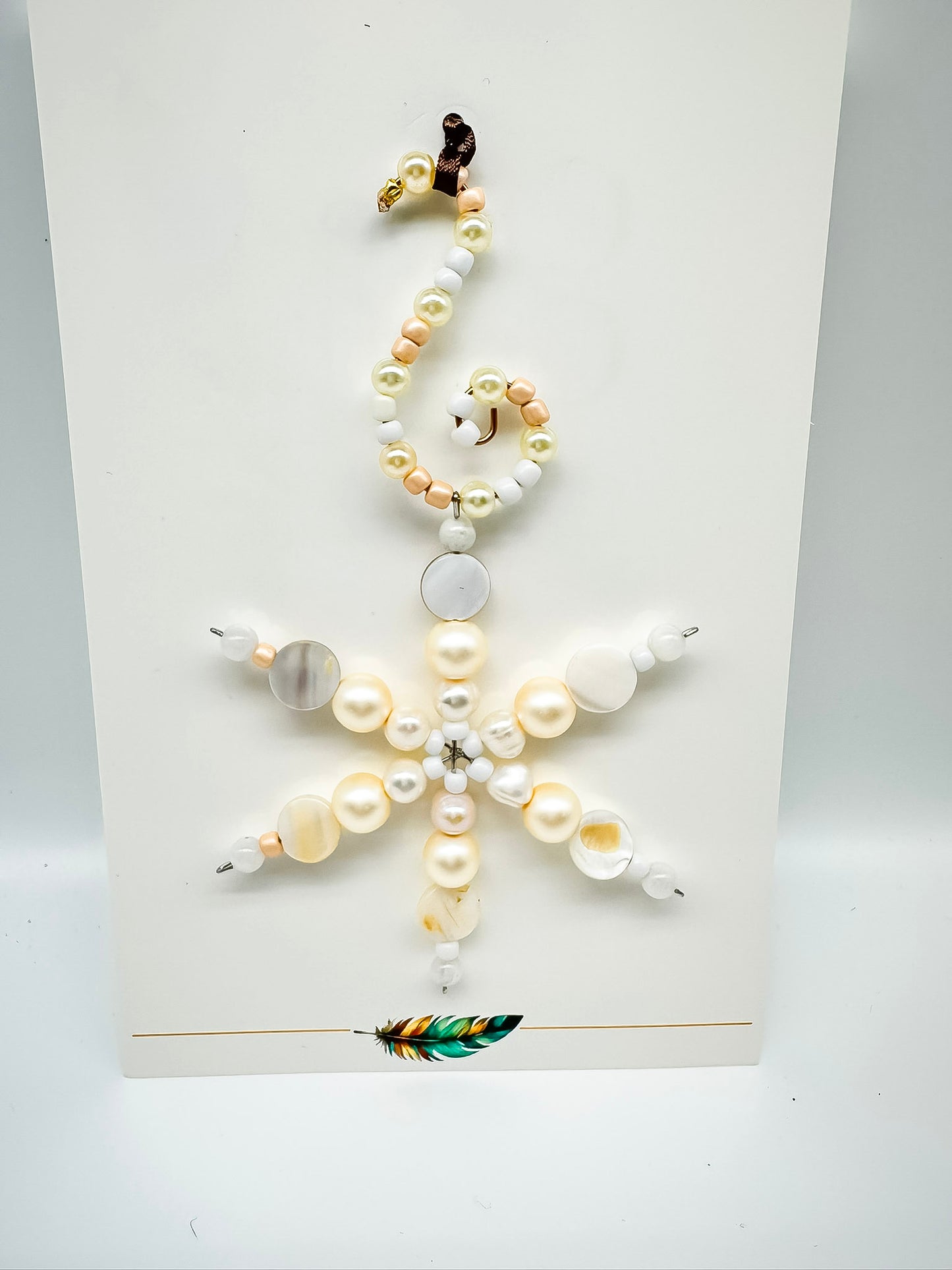 Snowflake - Beaded Ornament (small) w/ Card