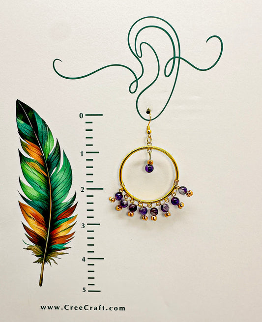 Indigenous Handmade Earrings - Amethyst
