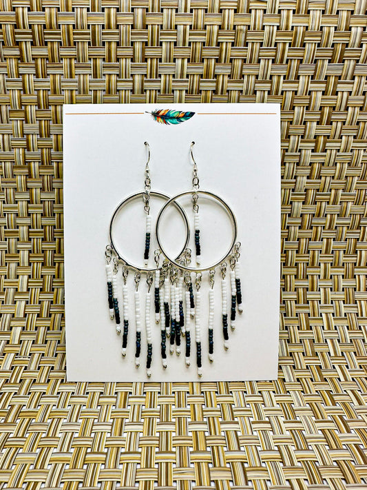 Indigenous Handmade Earrings - Toho Beaded 'Porcupine'