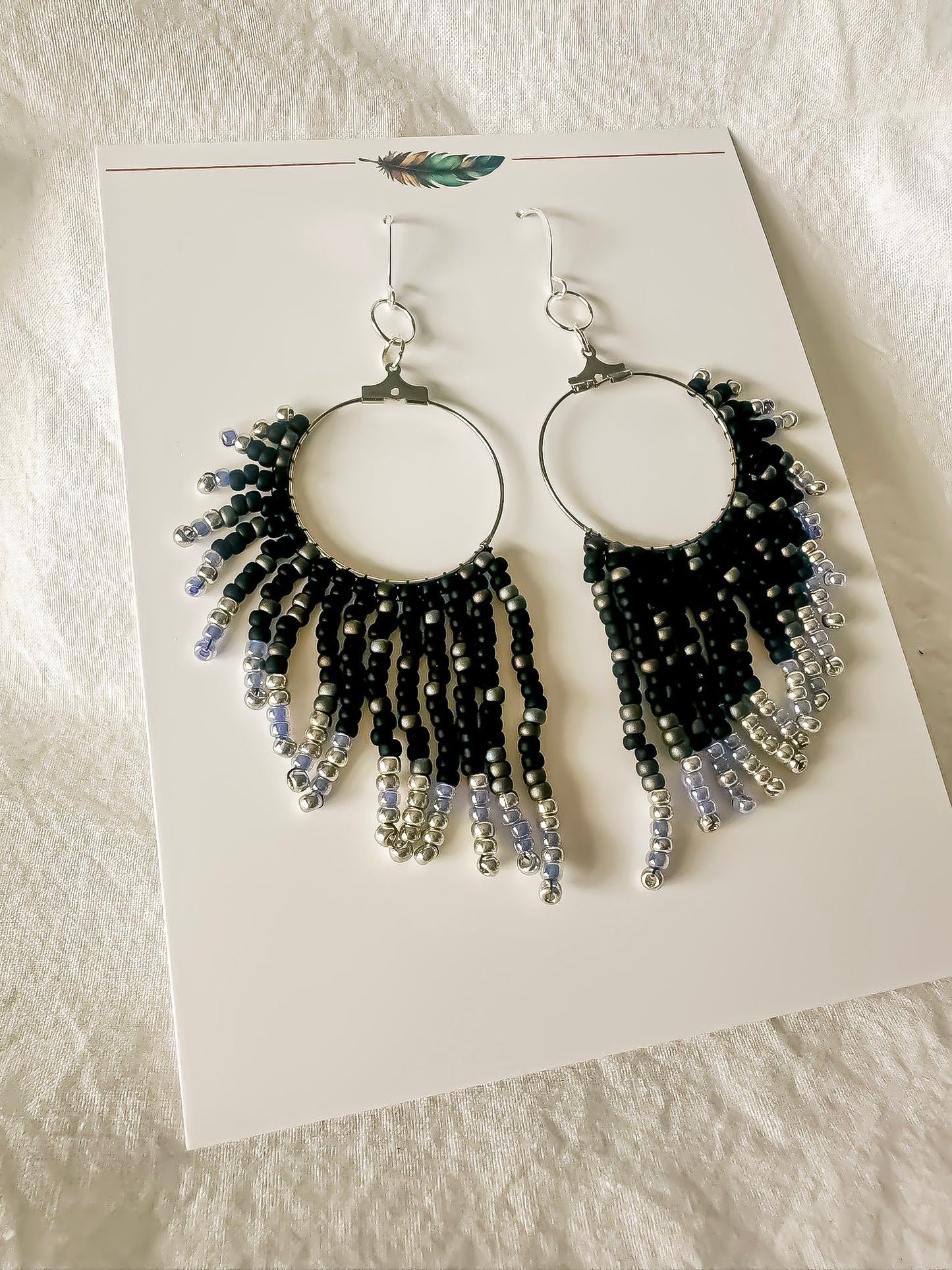 Indigenous Handmade Earrings - 'Raven Wings'
