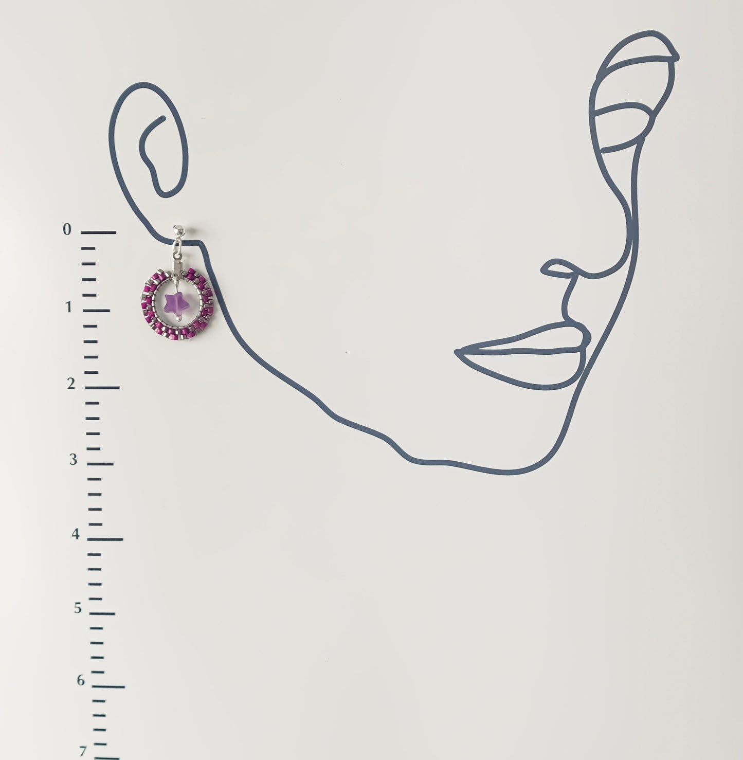 Indigenous Handmade Earrings - Miyuki w/ Amethyst Star