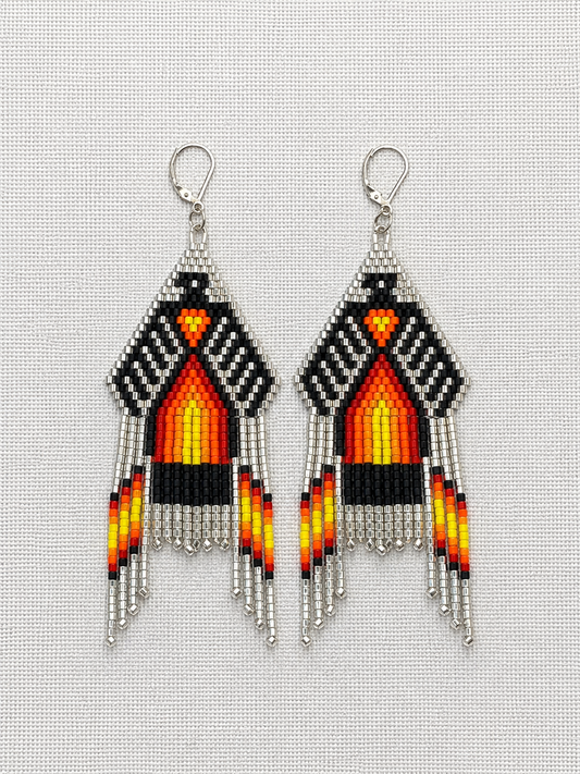 Miyuki Earrings - Phoenix (silver)