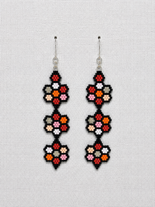 Miyuki Earrings - 3 Flowers