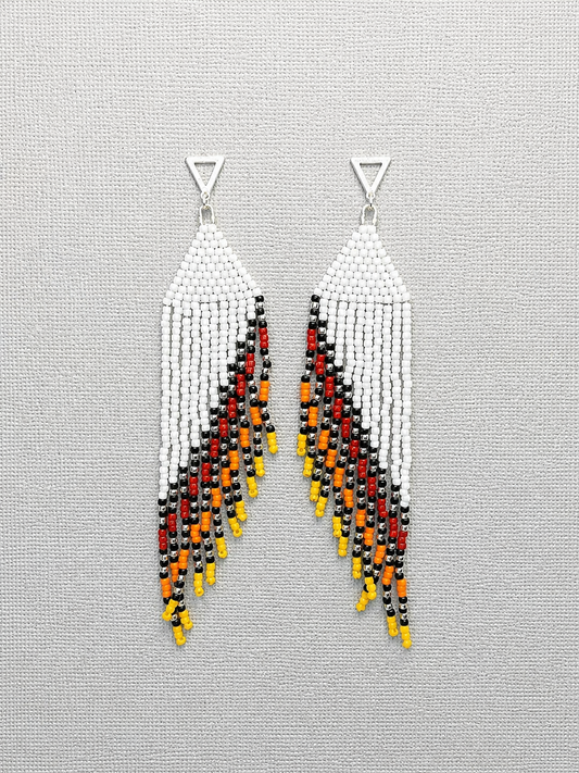 Toho Earrings - Wings (reds large)