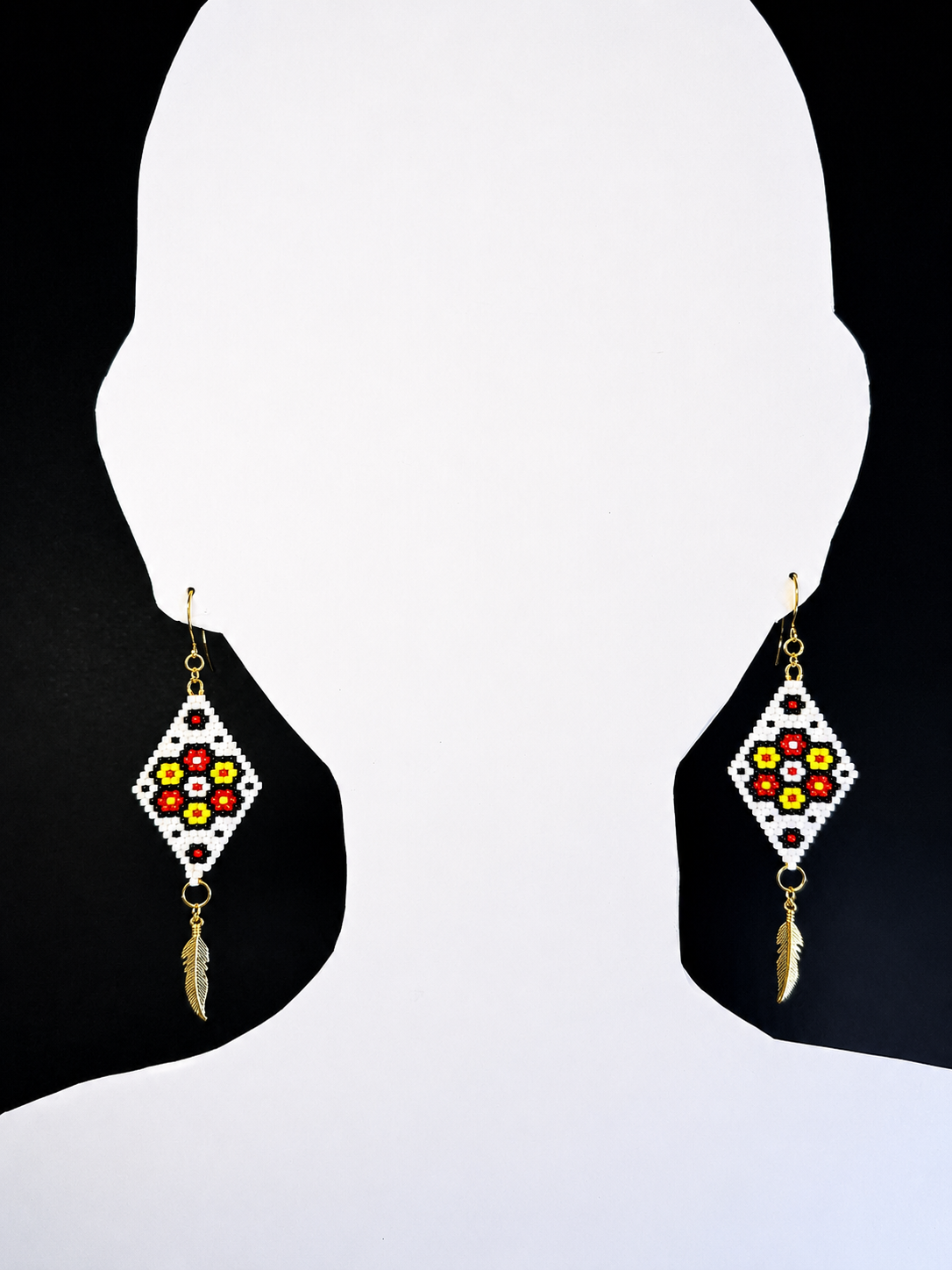 Boucles d'oreilles indigènes faites à la main - Attrape-rêves
