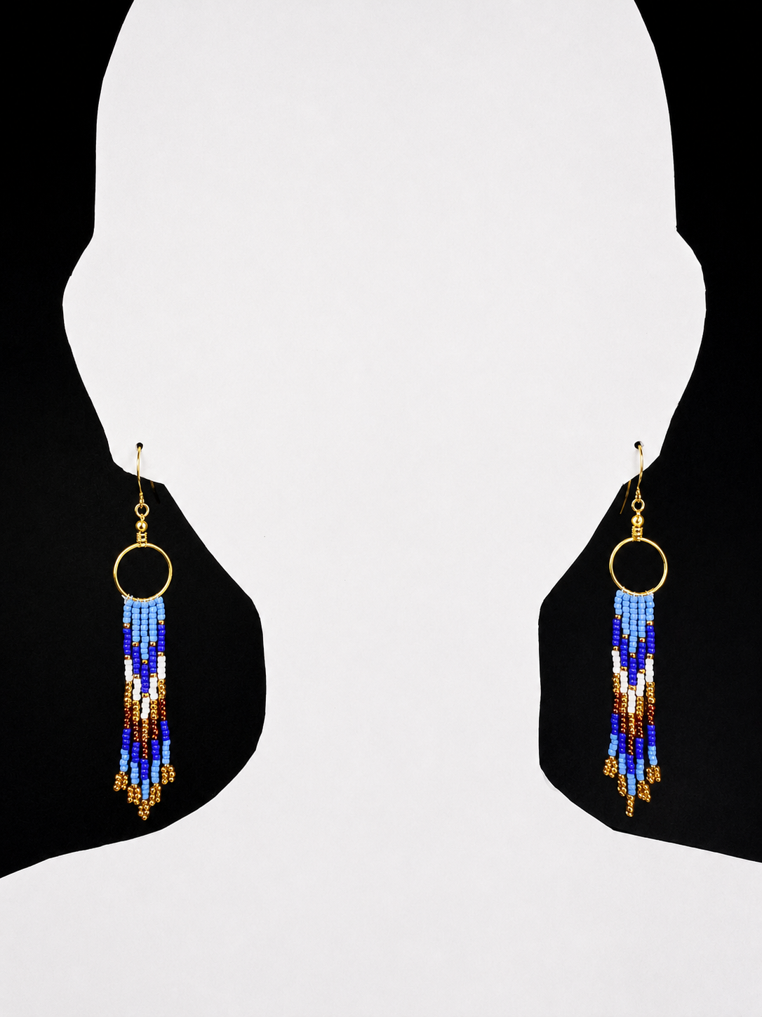 Toho Earrings - large (blue, bronze)