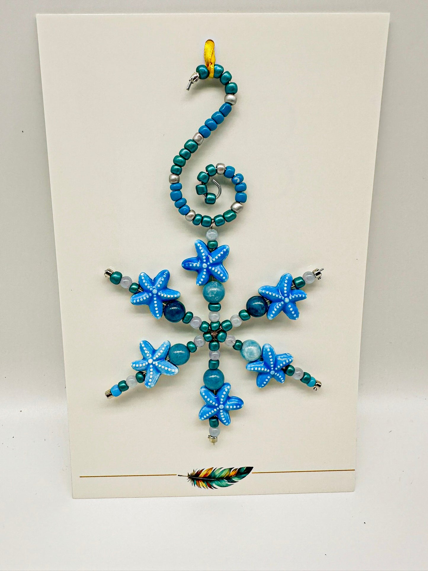 Snowflake - Beaded Ornament (small) w/ Card