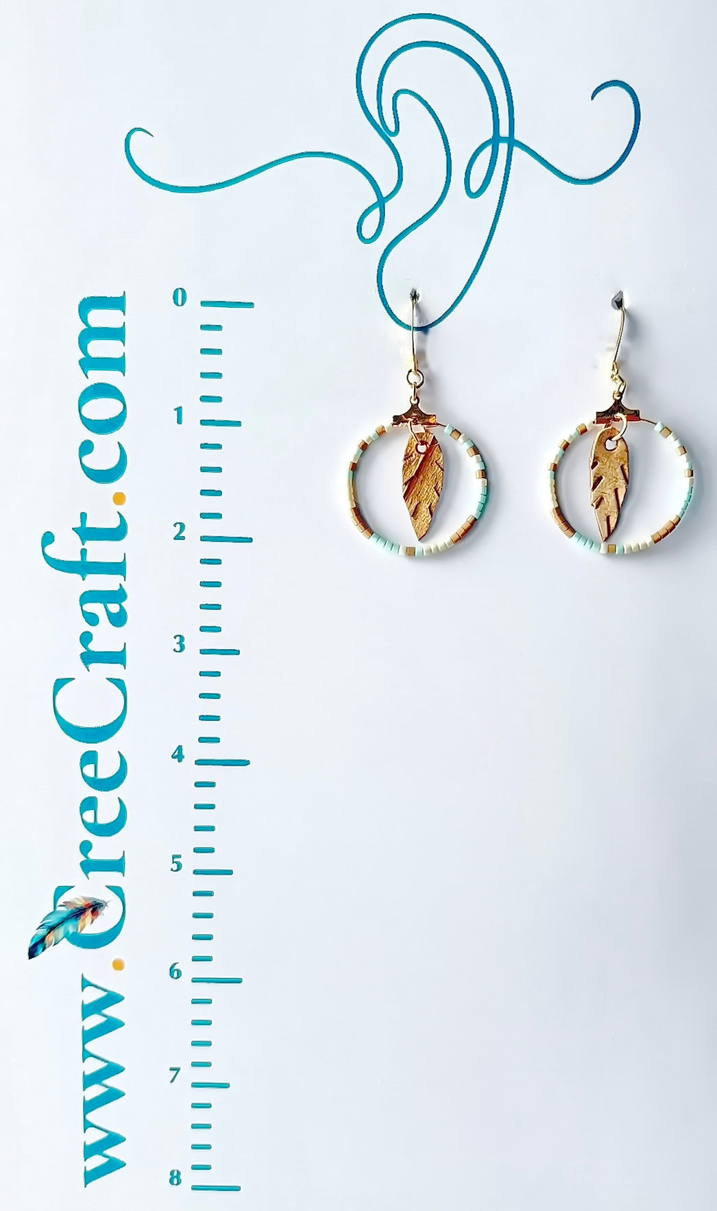 Indigenous Handmade Earrings - Birch Bark Feathers