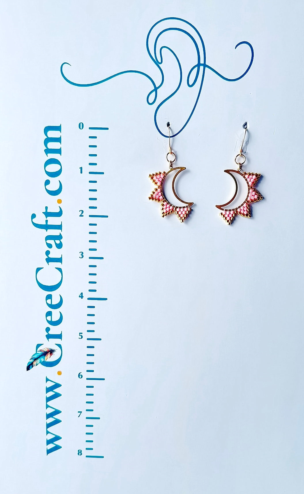 'Moonrays' - Pink - Indigenous Handmade Earrings