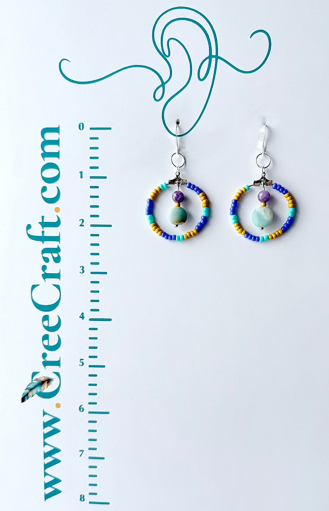 Boucles d'oreilles indigènes faites à la main - Attrape-rêves