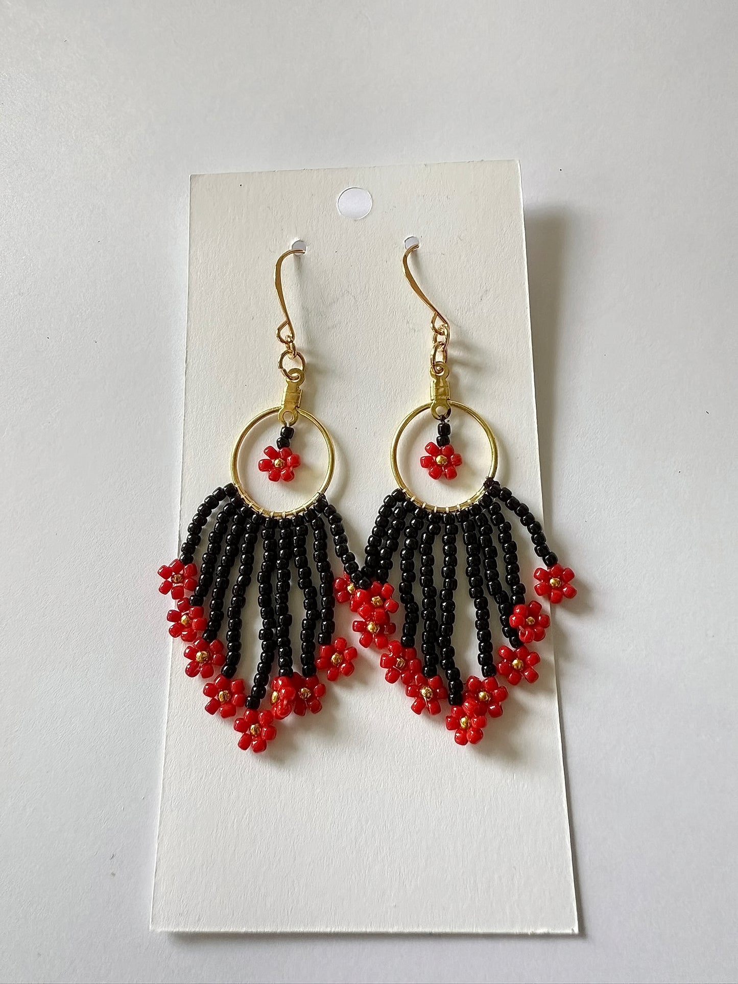 Toho Beads - Falling Daisies - Indigenous Handmade Earrings