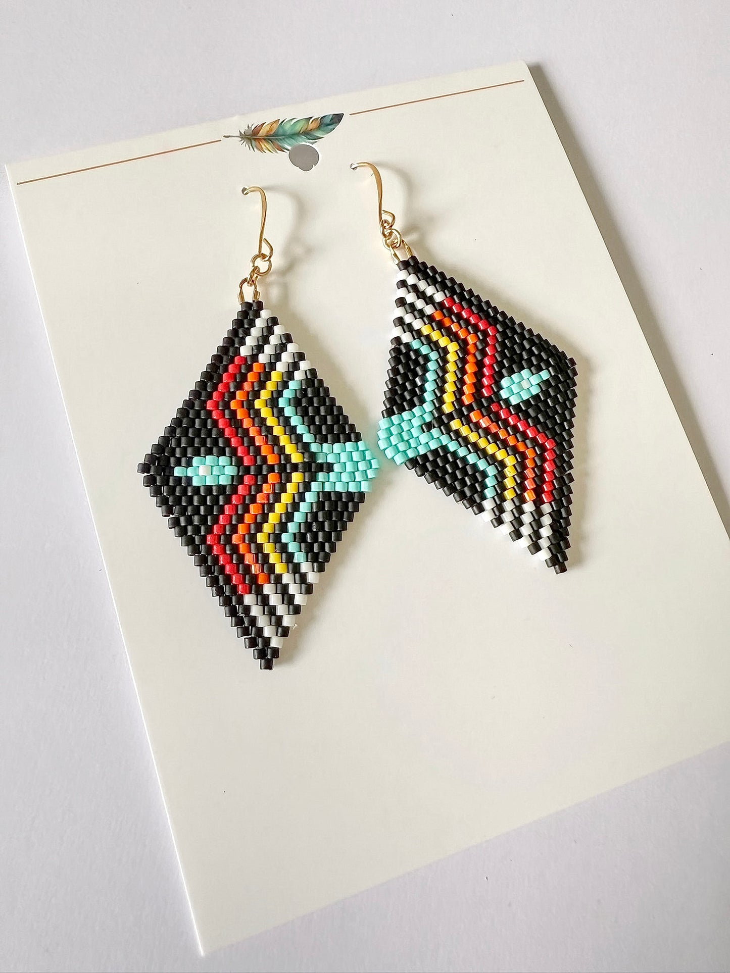 Boucles d'oreilles indigènes en écorce de bouleau faites à la main