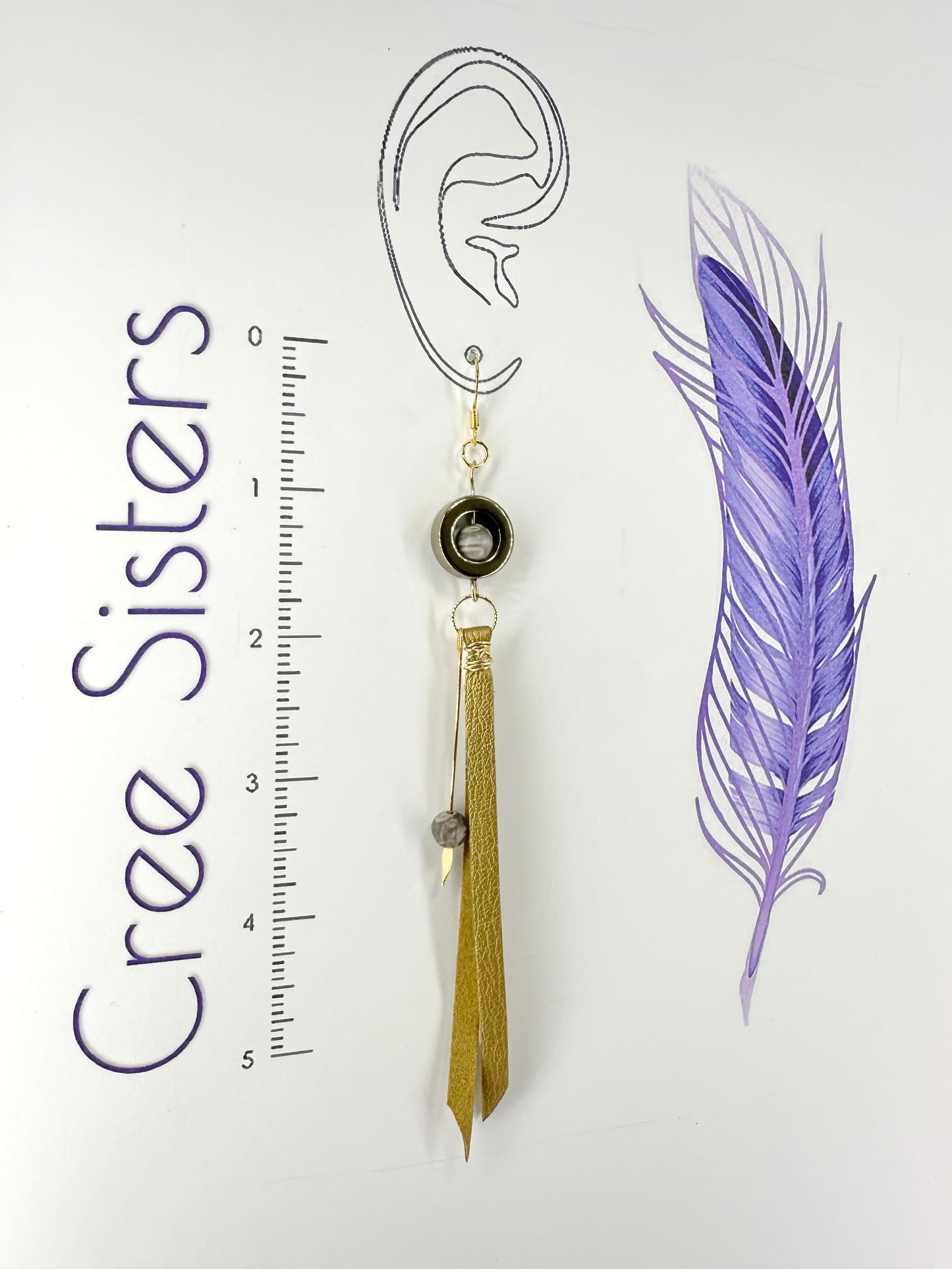 Boucles d'oreilles indigènes faites à la main - Hématite et Maifanite