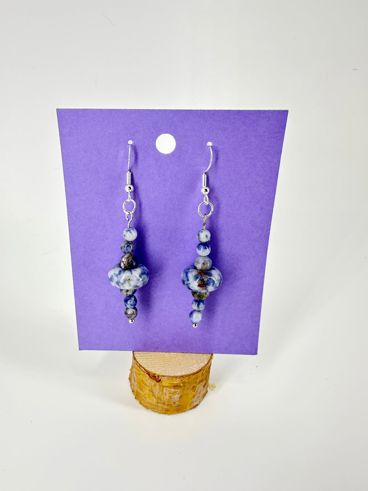 Boucles d'oreilles indigènes faites à la main - Sodalite