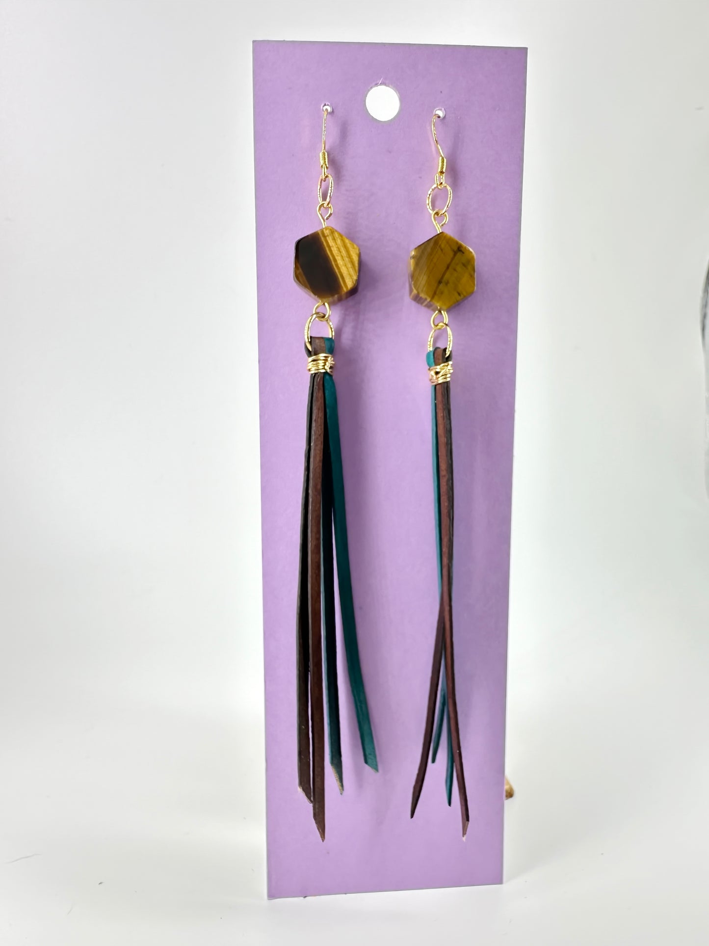 Indigenous Handmade Earrings - Tiger's Eye