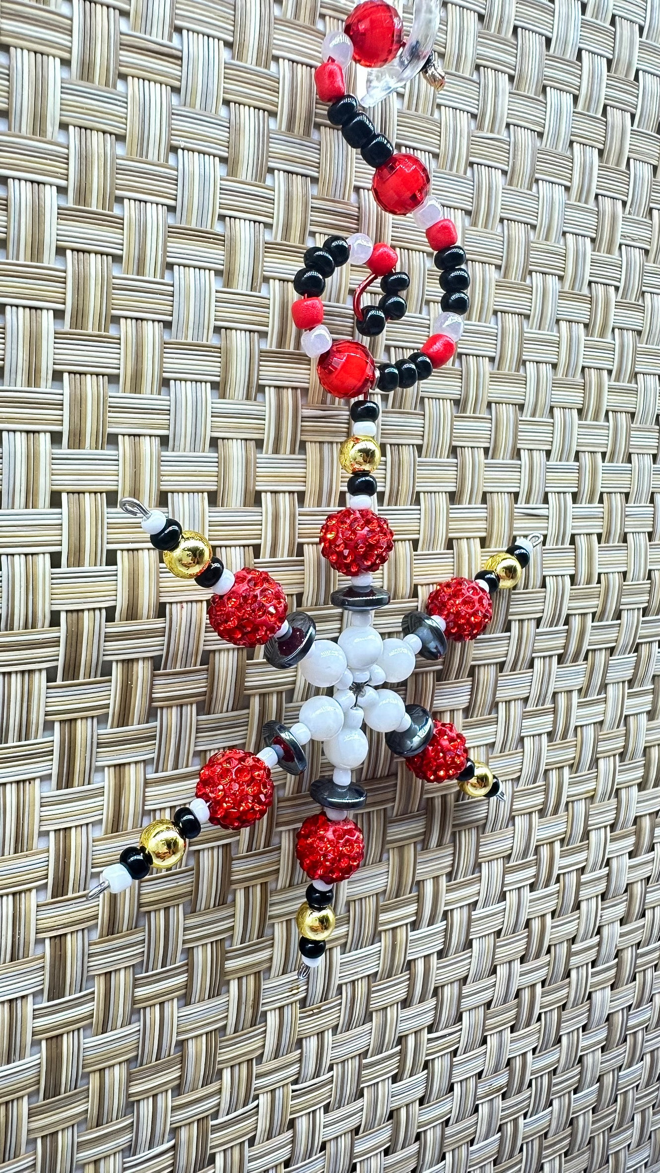 Snowflake - Beaded Ornament (small) w/ Card