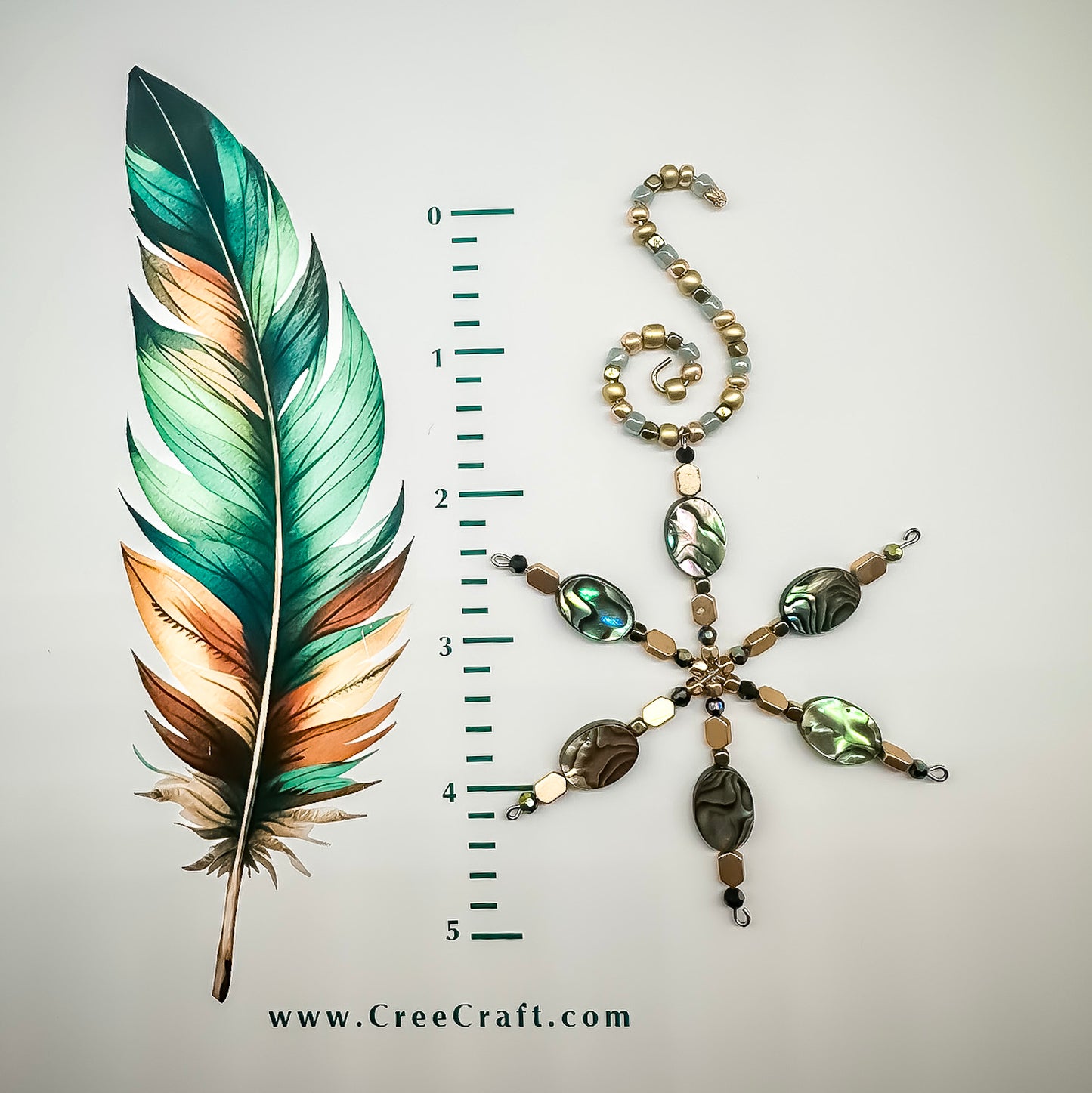 Snowflake - Beaded Ornament (small) w/ Card