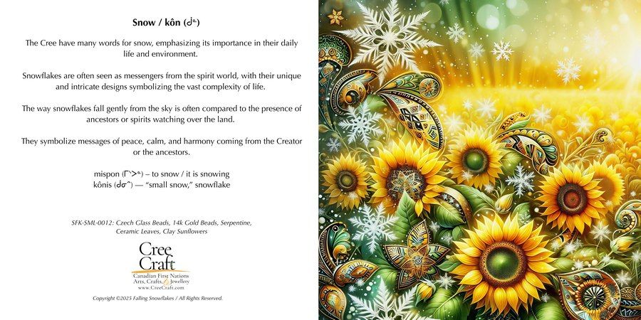 Snowflake - Beaded Ornament (small) w/ Card