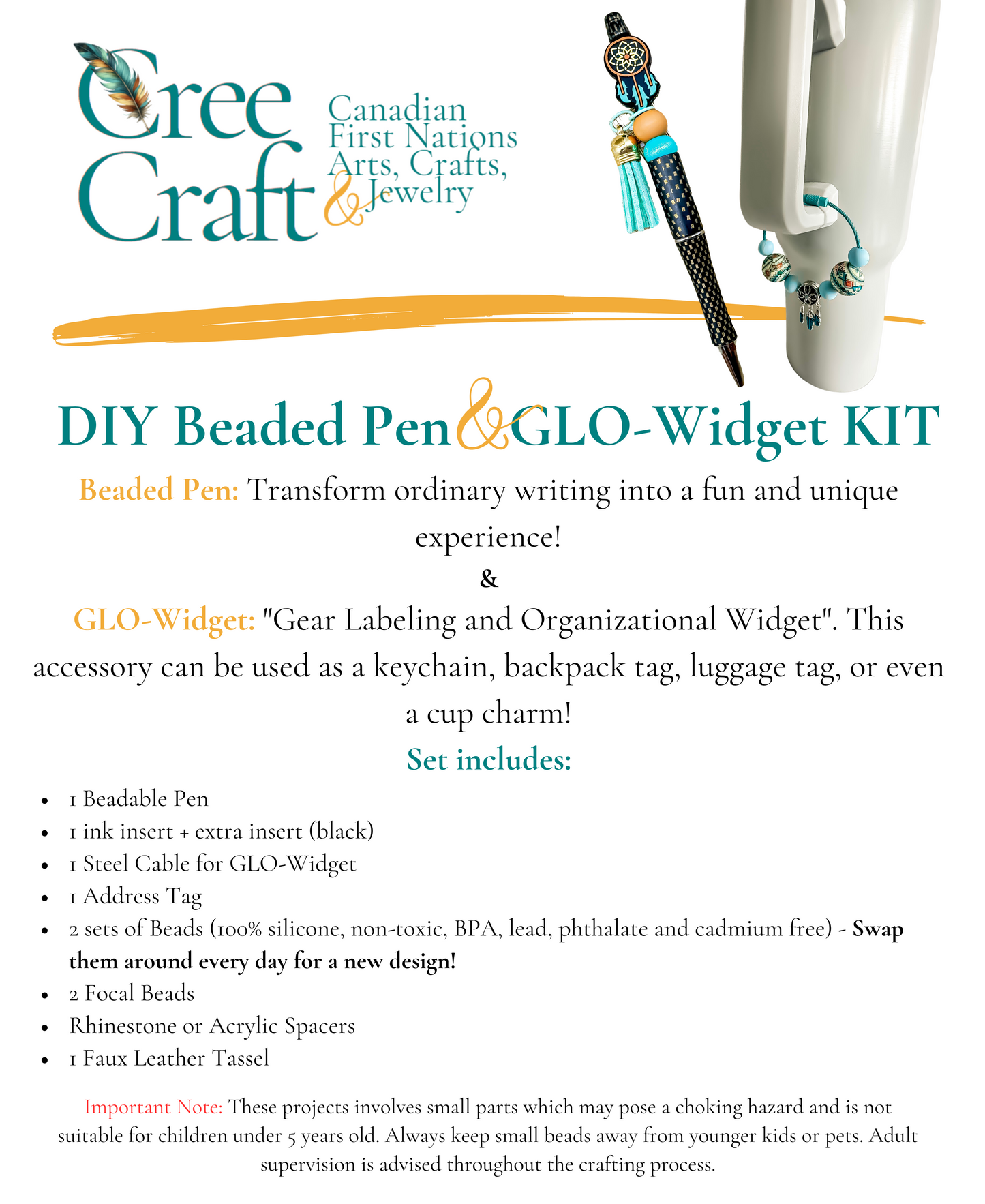 Do-It-Yourself Kit - Make your own Beaded Pen and GLO-Widget