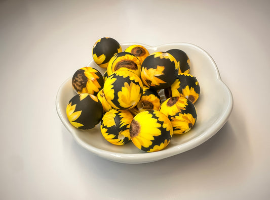 Silicone Bead 12mm - Sunflower