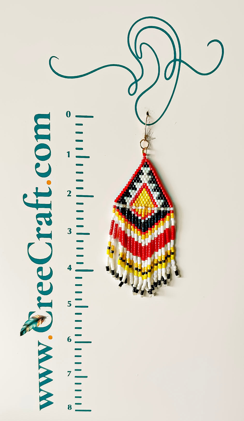Indigenous Handmade Earrings - Miyuki Delica w/ Mother-of-Pearl