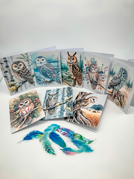 Handmade Greeting Cards – Owl Series Inspired by Strigiformes