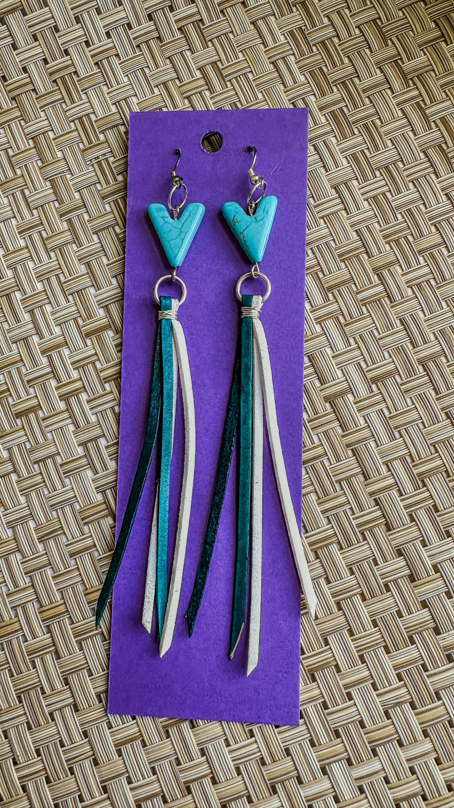 Indigenous Handmade Earrings - Turquoise