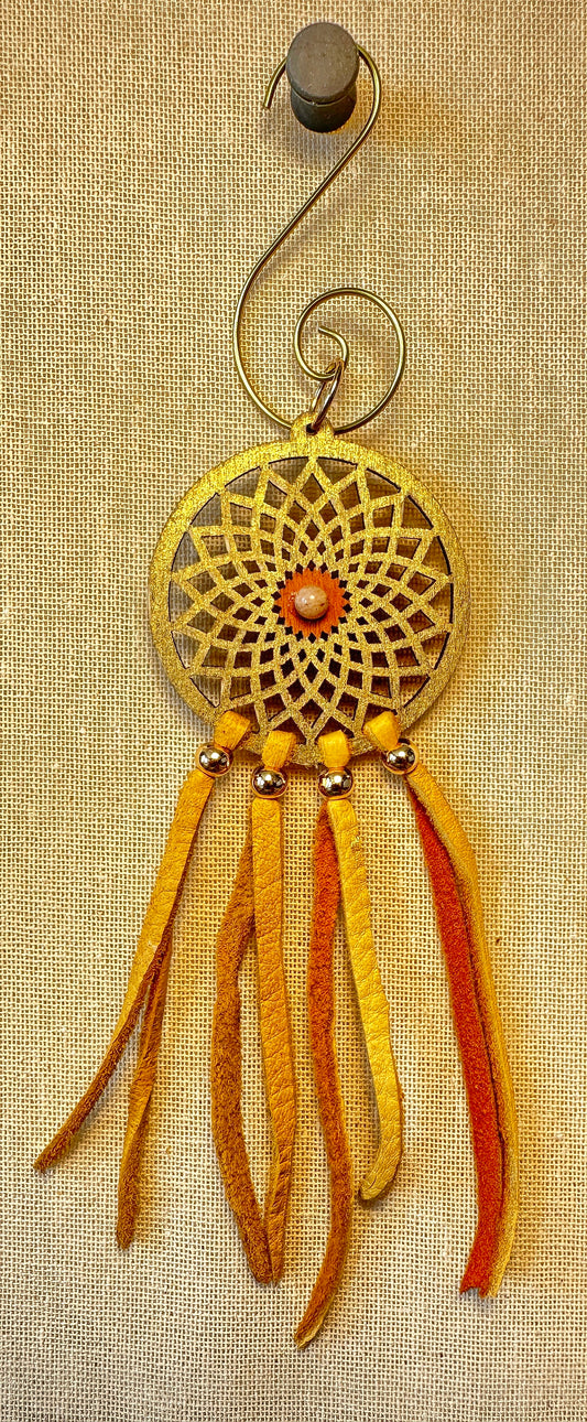 Hand painted Wooden Dreamcatcher w/ Sunstone (S)