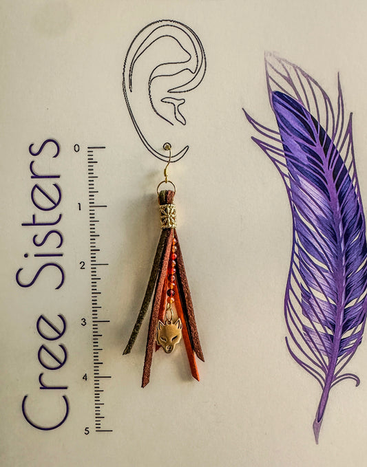 Indigenous Handmade Earrings - Garnet Fox