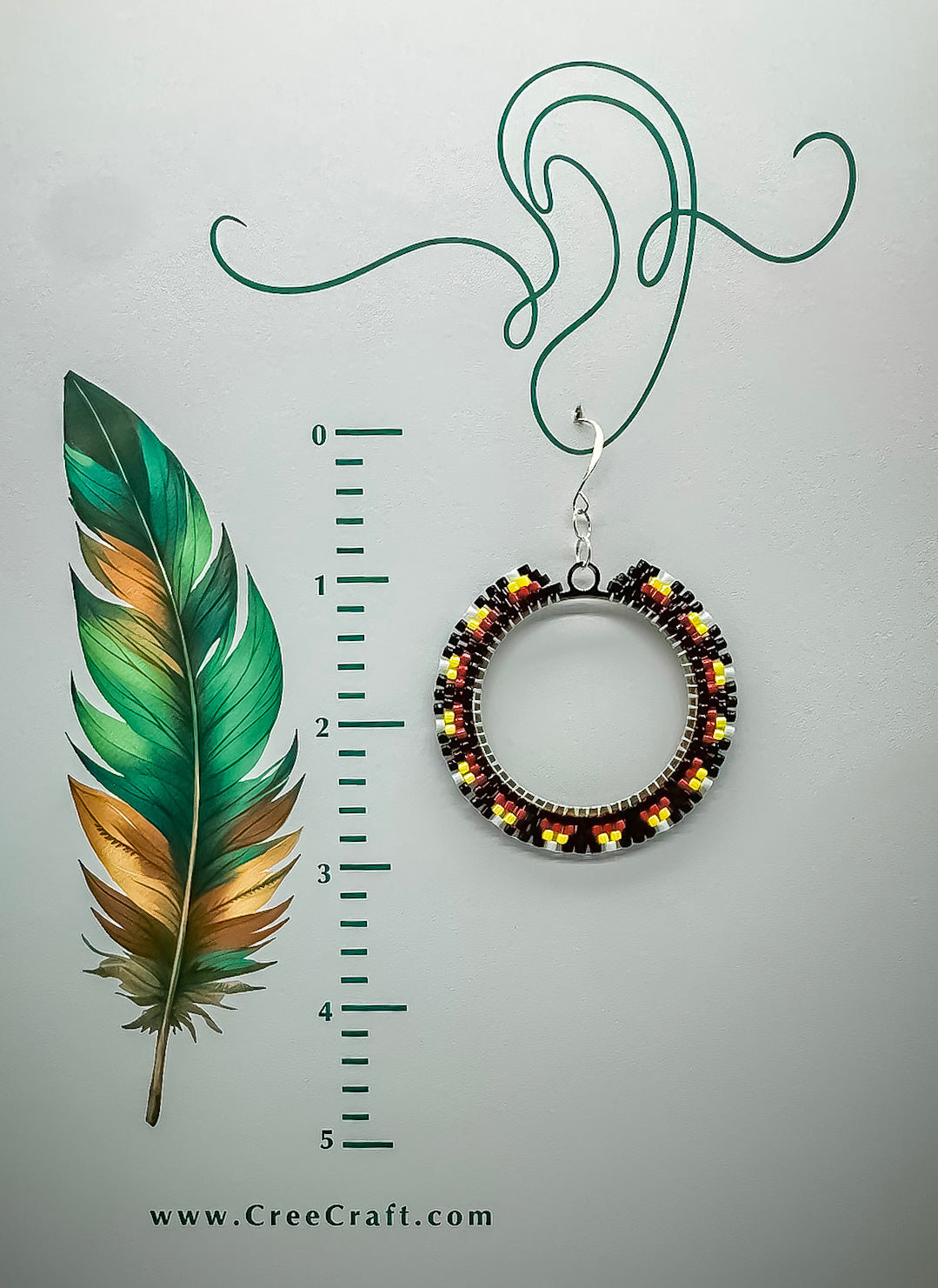 Indigenous Handcrafted Beaded Earrings - 4 Sacred Colours