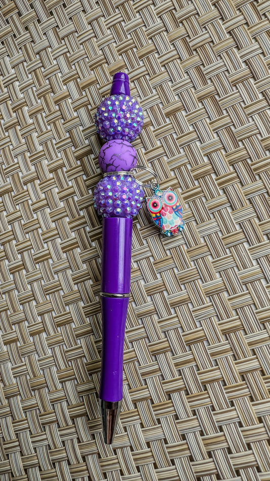 Beaded Ballpoint Pen - Owl