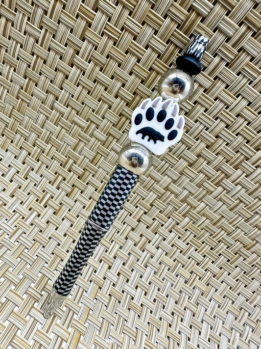 Beaded Ballpoint Pen - Bear Paw