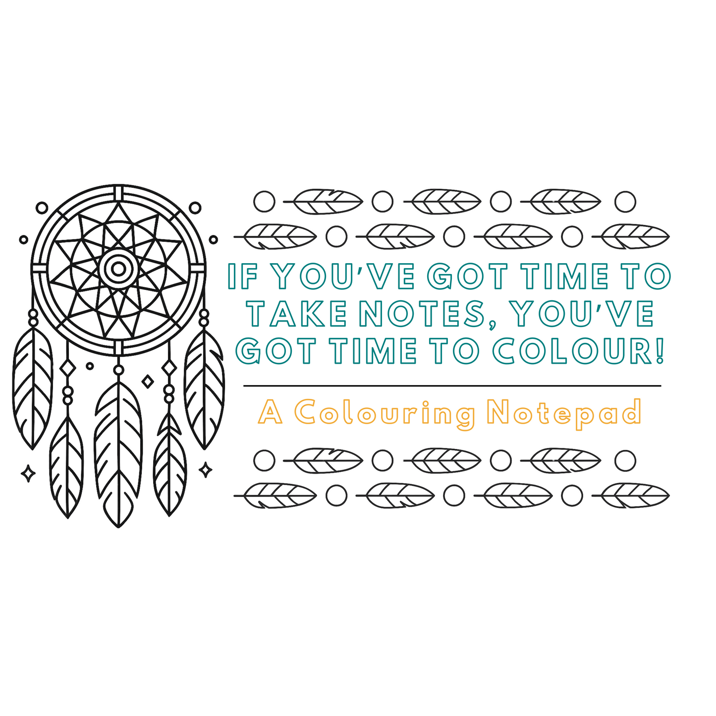 Cree Craft Dreamcatcher Colouring Notepad w/ Beaded Pen