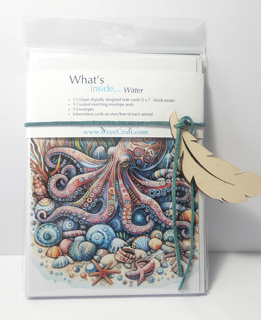 Handmade Greeting Cards  – Water Series - Set of 5