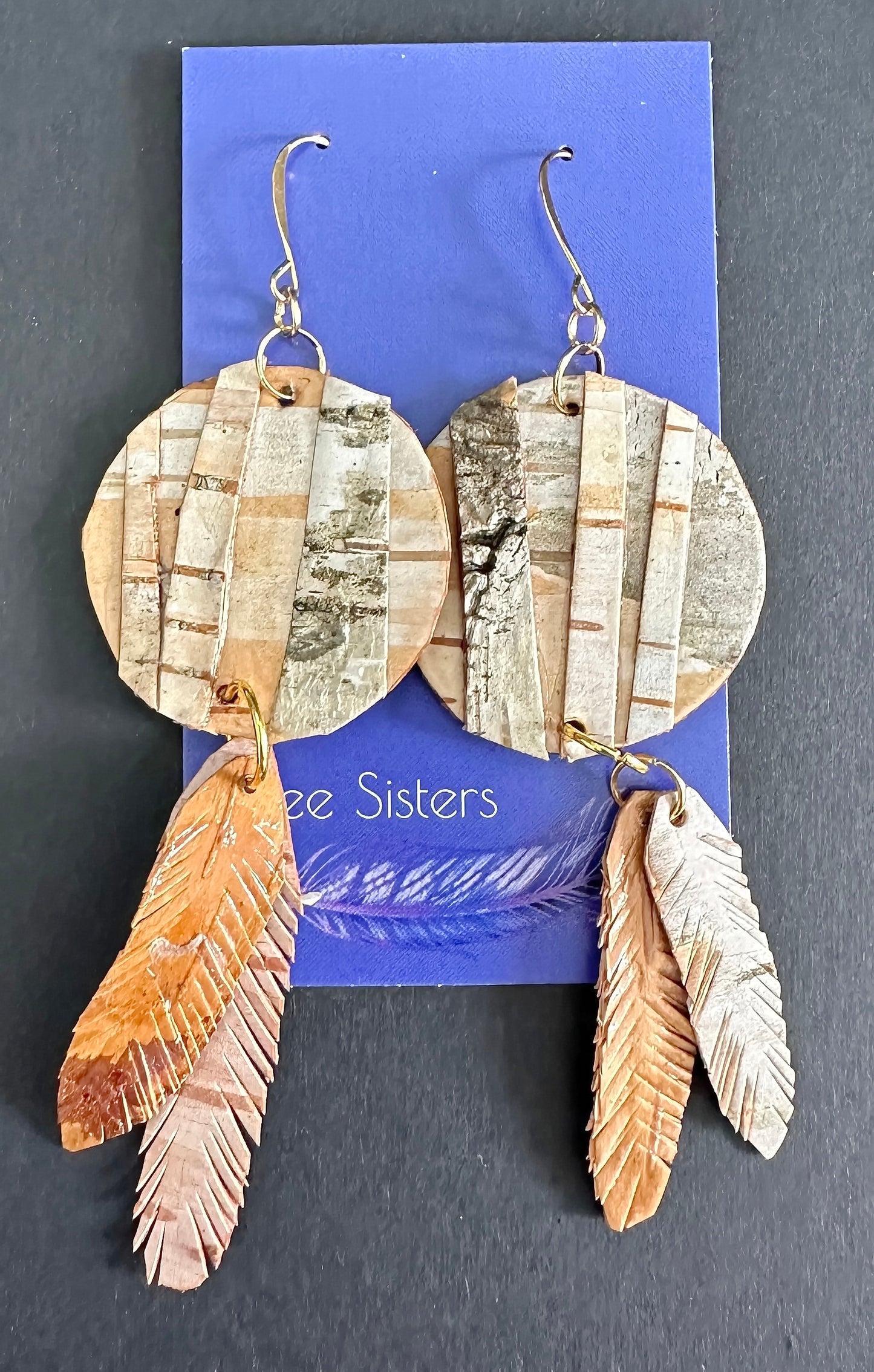 Indigenous Handmade Birch Bark Earrings