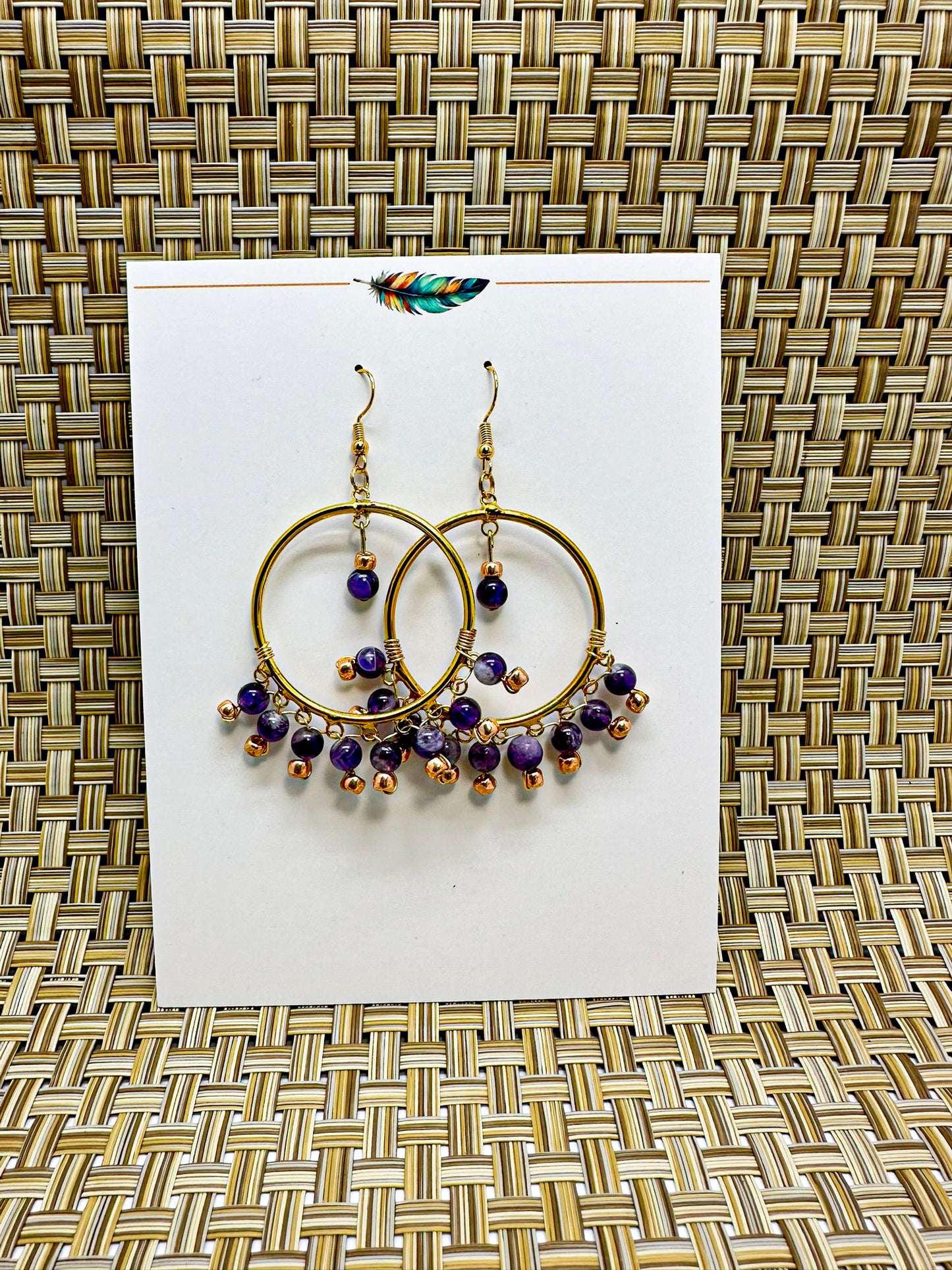 Indigenous Handmade Earrings - Amethyst