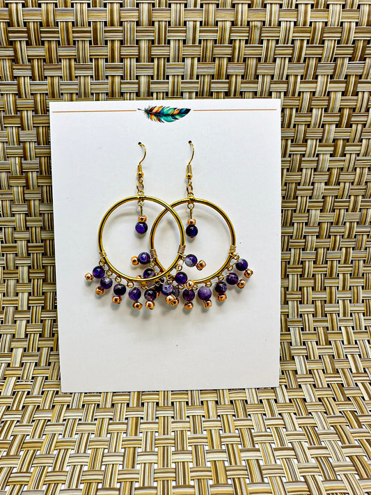 Indigenous Handmade Earrings - Amethyst